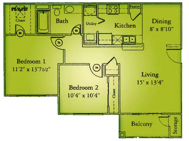 B1 2x1 216 floor plan